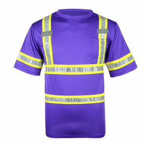 T-shirt de sécurité haute visibilité pour homme Econex Sports, bleu réfléchissant, anti-plis, séchage rapide, en polyester - Product Image 2
