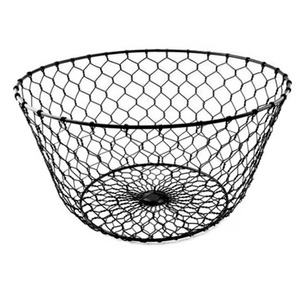 Panier de rangement ovale rustique en fil métallique avec poignée en bois pour la décoration de la maison, support de rangement, corbeille à fruits en métal pour la cuisine - Product Image 4
