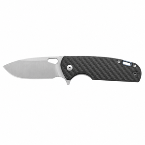 Folding Pocket Knives with Carbon Fiber Pattern Handle Satin Finish Wide Blade Thumb Opening Slot and Ergonomic Grip Everyday - Product Image 1