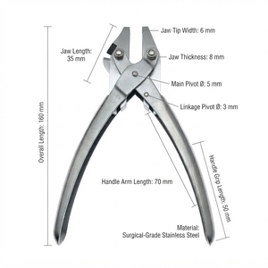 DETAIN IMPEX Kirschner Pin Cutter Orthopedic Surgical <b>Pliers</b> Manual Wire Cutting <b>Flat</b> <b>Nose</b> Precision Instrument Cannulated Pin - Product Image 6