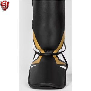 Protège-tibias de boxe pour entraînement de combat, protection de la cheville et du cou-de-pied, chauffe-jambes MMA Muay Thai, protège-tibias légers en PU - Product Image 5