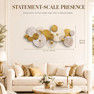 <b>Large</b> 3D Disc Metal <b>Wall</b> Art Modern Geometric Sculpture for Living Room Bedroom Dining Area Entryway Contemporary Home <b>Decor</b> - Product Image 6