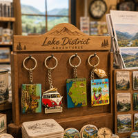 Llavero de Madera Personalizado con Diseño Escénico, Souvenir de Viaje del Distrito Lacístico, Resistente al Agua, Ecológico y Portátil, Venta al Por Mayor