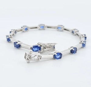 Natural Tanzanite Tennis <b>Bracelet</b> in Sterling Silver Gold Plated Luxury Blue Violet <b>Gemstone</b> Jewelry for Women Party - Product Image 2