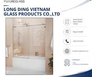 Verre trempé à faible teneur en fer, incassable, résistant à la chaleur, finition bords arrondis, vente en gros pour la fabrication d'enceintes de douche - Product Image 1