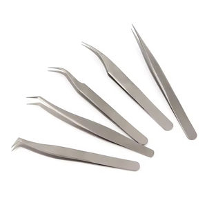 Kit Profesional de Pinzas para Pestañas de Alta Calidad con Punta de Fibra, Estuche con Banda de Algodón Negra, Pinzas para Extensión de Pestañas, Marca Privada - Product Image 3