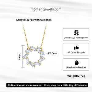 Collar con Colgante de Plata de Ley 925 Chapado en Oro Real de 14K con Circonita para Mujer, Cadena de Cable Chapada en Platino, Estilo Simple, Color Sólido - Product Image 6