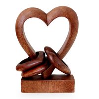 Centro de Mesa de Madera con Forma de Corazón, Diseño Elegante para Decoración Diaria del Hogar y Regalos