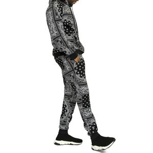 Ensemble de survêtement 2 pièces pour homme avec logo personnalisé, comprenant un sweat à capuche et un pantalon de jogging, imprimé uni, grandes tailles, pour le fitness - Product Image 4