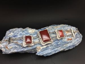 Pulsera de cornalina roja, plata de ley 925, cierre de palanca estilo Bali, pulsera de piedras preciosas hecha a mano, regalo de joyería para mujer - Product Image 5