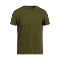 T-shirt à col rond respirant à double couture, grande taille, coton haute densité, production personnalisée OEM ODM