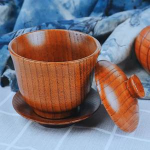 Tazas de Té de Madera Hechas a Mano con Asa, Acabado Natural, Diseño Minimalista para Té, Café, Uso Doméstico - Product Image 3