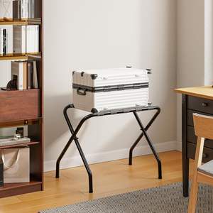 Porte-bagages pliant traditionnel en fer SDI avec protection pour hôtel, support de présentation métallique pliant pour bagages - Product Image 2