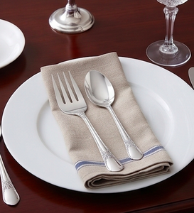 Ensemble de couverts classiques plaqués argent avec manches ornées, fourchette, cuillère, compatibles lave-vaisselle, couverts en métal pour la cuisine - Product Image 2