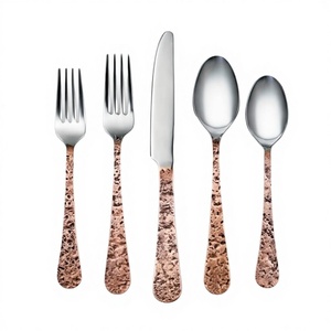 Cubiertos de Acero Inoxidable de Alta Calidad, Color Personalizado, Estilo Antiguo Dorado y Plateado, Juego de Cubiertos para Boda 100% Ecológico, Estilo Americano - Product Image 4