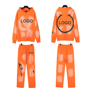 Conjunto de Sudadera con Capucha y Pantalones para Hombre, Corte Holgado, Forrado, Bordado Personalizado, con Bolsillo, Tela de Velour Impermeable - Product Image 2