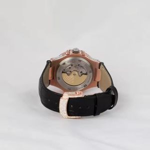 <b>Black</b> dial diamond wristwatch with silver hour markers sparkling bezel and leather strap showcasing elegant craftsmanship - Product Image 1