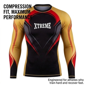 Camiseta de compresión de manga larga para MMA, camiseta deportiva personalizada para equipos, camiseta deportiva de compresión, proveedor mayorista de ropa deportiva - Product Image 2