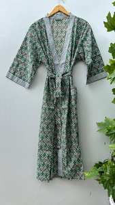 Boho Floral Cotton Kimono Robe Women Lounge Wear Soft Comfortable Stylish Home Wear - Product Image 4