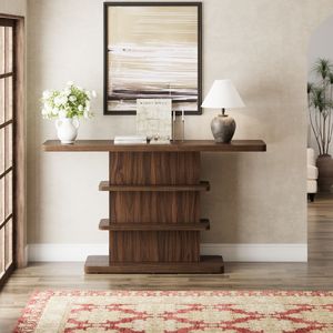 Consolle Vintage da 63 Pollici dal Design Elegante con 2 Ripiani Aperti e Alta Capacità di Carico per Soggiorno - Product Image 1