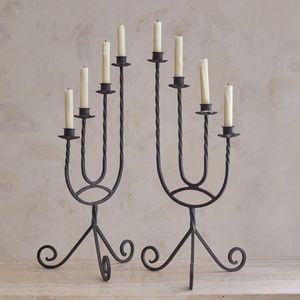 Iron <b>Candlestick</b> Holder With Spiral Design <b>Black</b> Metal Candle Holder For Home Decoration Heat Resistant - Product Image 5