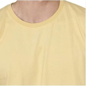 Men's Solid Color Knitted Short Sleeve <b>T</b>-<b>Shirt</b> and Shorts Set Yellow Casual Summer Wear - Product Image 5