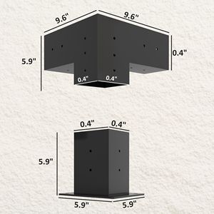 Kit Pergola in Legno da 8 Pezzi con Staffe Angolari a 3 e 4 Vie per Legname 4x4 (Misure Reali 3.6x3.6), Telaio in Lega Resistente - Product Image 3