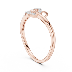 Anillo de Diamantes Cultivados en Laboratorio con Diseño de Pétalos Entrelazados, Oro Rosa de 18 Quilates, Chapado en Rodio, para Compromiso, Boda, Fiesta, Regalo de San Valentín, Uso Diario - Product Image 4