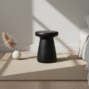 Taburete de Madera de Teca Hecho a Mano Moa, Diseño Minimalista Contemporáneo, Acabado Ecológico, Decoración para el Hogar, Muebles para Cafeterías y Resorts - Product Image 4