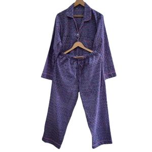 Conjunto de Pijama de Algodón para Mujer, Estampado Floral, Secado Rápido, Suave, Transpirable, Informal, de Lujo - Product Image 1