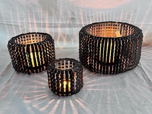 ชุดเชิงเทียนเหล็กทำมือ Sonnet Decor สีดำและสีบรอนซ์ จำนวน 3 ชิ้น สำหรับตกแต่งบ้านและคริสต์มาส - Product Image 1