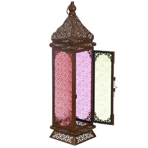 Handcrafted Iron Lantern Holder for Home Candle Decoration Indoor Outdoor <b>Tabletop</b> Styling and Ambient Lighting - Product Image 1