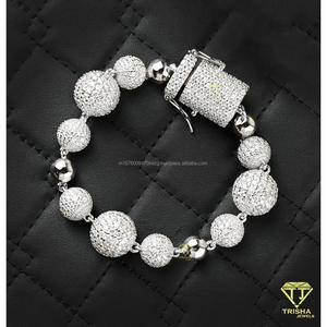 Men's Women's Moissanite Disco Ball Iced Out <b>Bracelet</b> 925 Sterling Silver VVS Moissanite Jewelry For Men And Women - Product Image 5