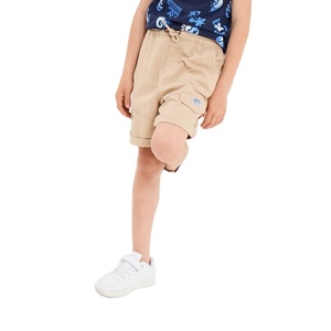 Shorts cargo Bermuda tendance pour garçons, coupe classique, 100 % coton respirant, multi-poches, décontractés, été, taille élastique pour enfants - Product Image 4