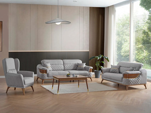Luxury Solid Teak <b>Wood</b> <b>Sofa</b> Set Modern Cognac Leather 3 2 1 1 Seater Diamond Quilted <b>Sofa</b> Coffee Table Villa Living Room - Product Image 6