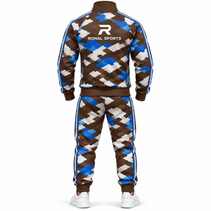 Survêtement pour homme RONAL SPORTS à imprimé géométrique, manches longues, col rabattu, respirant, style sportif, vêtements d'automne, survêtement d'hiver - Product Image 2