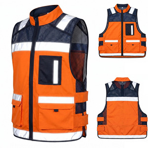 Uniforme de sécurité personnalisé, haute visibilité, réfléchissant, unisexe, toutes saisons, gilet 100% polyester avec plusieurs poches - Product Image 1