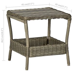 7.7 marrone "x 17.7" x 18.3 "Poly Rattan Patio tavolo elegante soluzione di archiviazione - Product Image 5