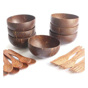 Tazón de cáscara de coco con acabado natural, reutilizable, ecológico, para ensalada y fruta - Product Image 1