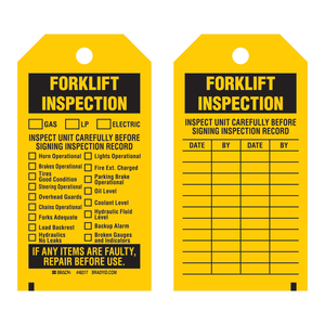Étiquettes d'inspection flexibles Brady pour chariots élévateurs, pour les contrôles de sécurité industrielle - Product Image 1