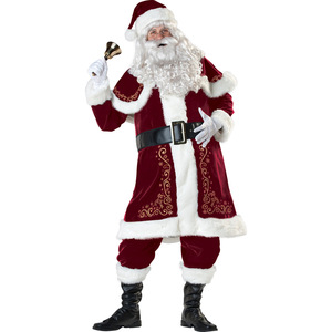 Costume de Père <span class=keywords><strong>Noël</strong></span> pour homme grande taille Baige, tenue de <span class=keywords><strong>Noël</strong></span> épaisse pour fête et spectacle - Product Image 3