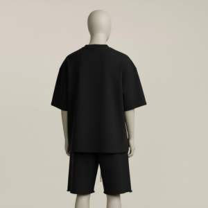 Ensemble de shorts décontractés pour hommes d'été, t-shirt à manches courtes de couleur unie, polyester/coton, séchage rapide, votre propre design - Product Image 6