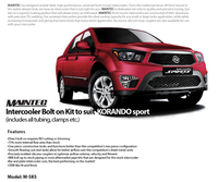 Kit Intercooler Aluminium Performa Tinggi MAINTEC untuk SSANGYONG Actyon Sports 2.0t Diesel (2012-2018) Ketebalan 1.5MM Bolt-on 1