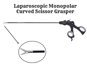 Medeasy Steel <b>Laparoscopic</b> Monopolar Curved Scissor Grasper Manual Surgical Dissection <b>Instrument</b> for <b>Training</b> Use General - Product Image 1