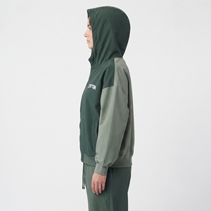 Women's Long Sleeve Women's Oversized Full Zip Nylon <b>Hoodie</b> <b>Lightweight</b> Two Tone Casual Breathable Jacket - Product Image 4