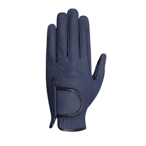 Guantes de equitación personalizados al por mayor con texto, correa, malla brillante y cuero PU, hechos en Pakistán. - Product Image 3