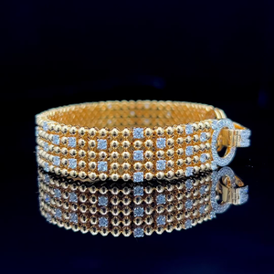 Multi Row <b>Bead</b> Chain Interlocking Pave Lab Grown Diamond Bracelet 925 Silver 10K 14K 18K Solid Gold Fine Jewelry Factory <b>Direct</b> - Product Image 4