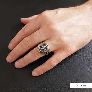 Bague Maçonnique BOJ 001 Personnalisée Unisexe Franc-Maçon Personnalisé Texas Maître Maçon Bague Chevalière Hip Hop Argent Prix Bas - Product Image 2