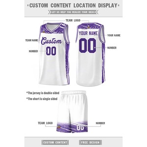 Ensemble d'uniformes de basketball personnalisés pour hommes et jeunes, maillot imprimé personnalisé avec nom, numéro et logo d'équipe - Product Image 2