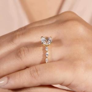 Best Quality pear cut diamond <b>ring</b> v shape curved <b>Stacking</b> <b>ring</b> moissanite half eternity engagement anniversary jewellery <b>ring</b> - Product Image 1